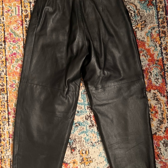 Genuine Leather High waisted Tapered Trousers (Made in Italy) - Picture 5 of 9